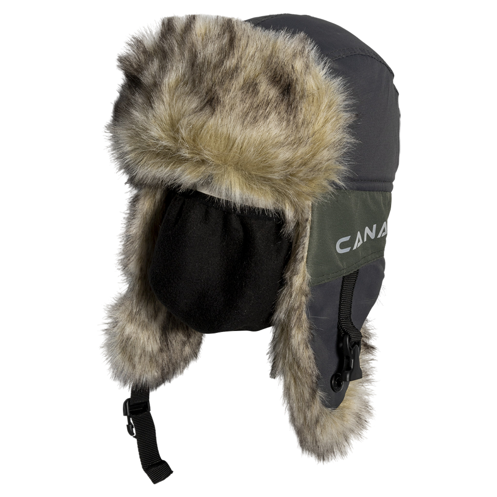 Шапка ушанка Huntsman Канада (цвет Хаки/Графит, ткань Оксланд). Фото №1