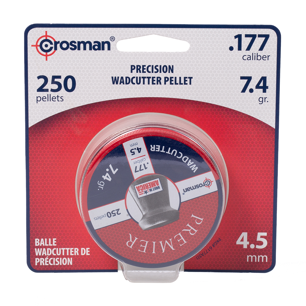 Пуля пневматическая "Crosman Wadcutter", 4,5 мм., 7,4 гран (250 шт.) (12 в упаковке). Фото №1 Пуля пневматическая "Crosman Wadcutter", 4,5 мм., 7,4 гран (250 шт.) (12 в упаковке). Фото №1
