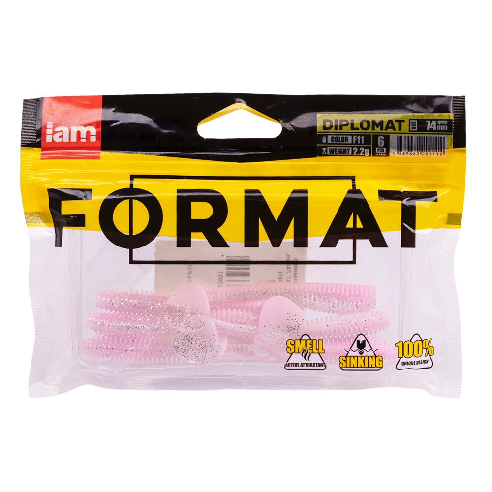 Силиконовая приманка FORMAT DIPLOMAT 74mm, цвет F11, (6шт). Фото №5