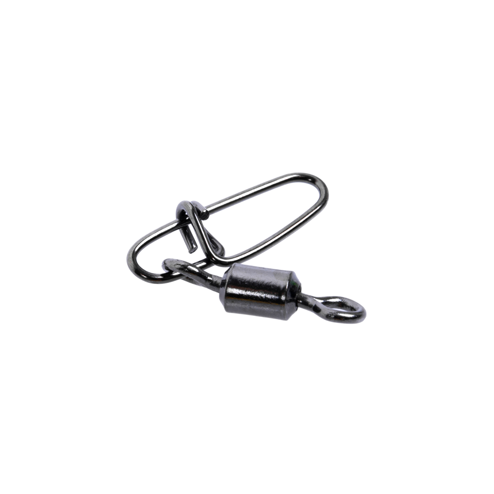 Вертлюги с застежкой metsui ROLLING SWIVEL WITH CROSSLOCK SNAP цвет black, размер № 6, в уп. 12 шт.. Фото №2 Вертлюги с застежкой metsui ROLLING SWIVEL WITH CROSSLOCK SNAP цвет black, размер № 6, в уп. 12 шт.. Фото №2