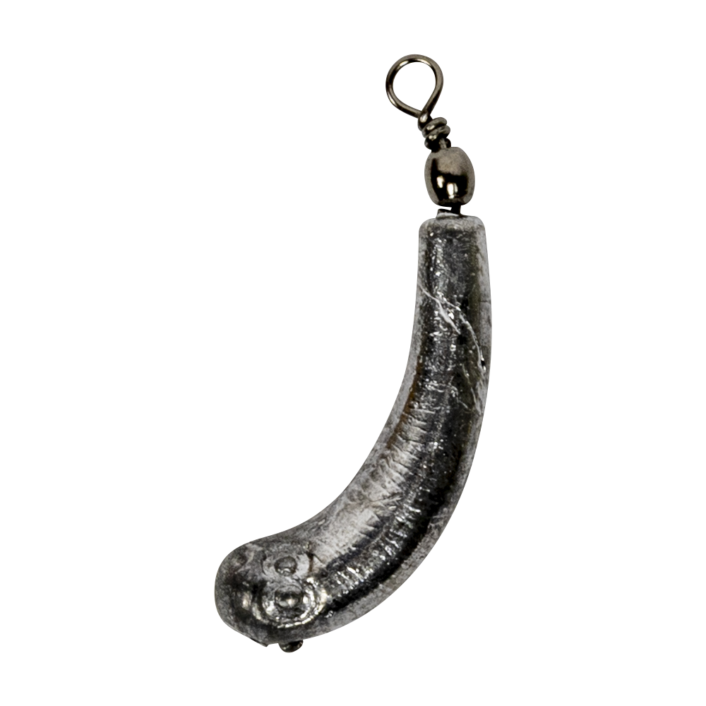 Грузило Банан с вертлюгом для отводного поводка 8гр TritOn (уп. 5шт). Фото №1