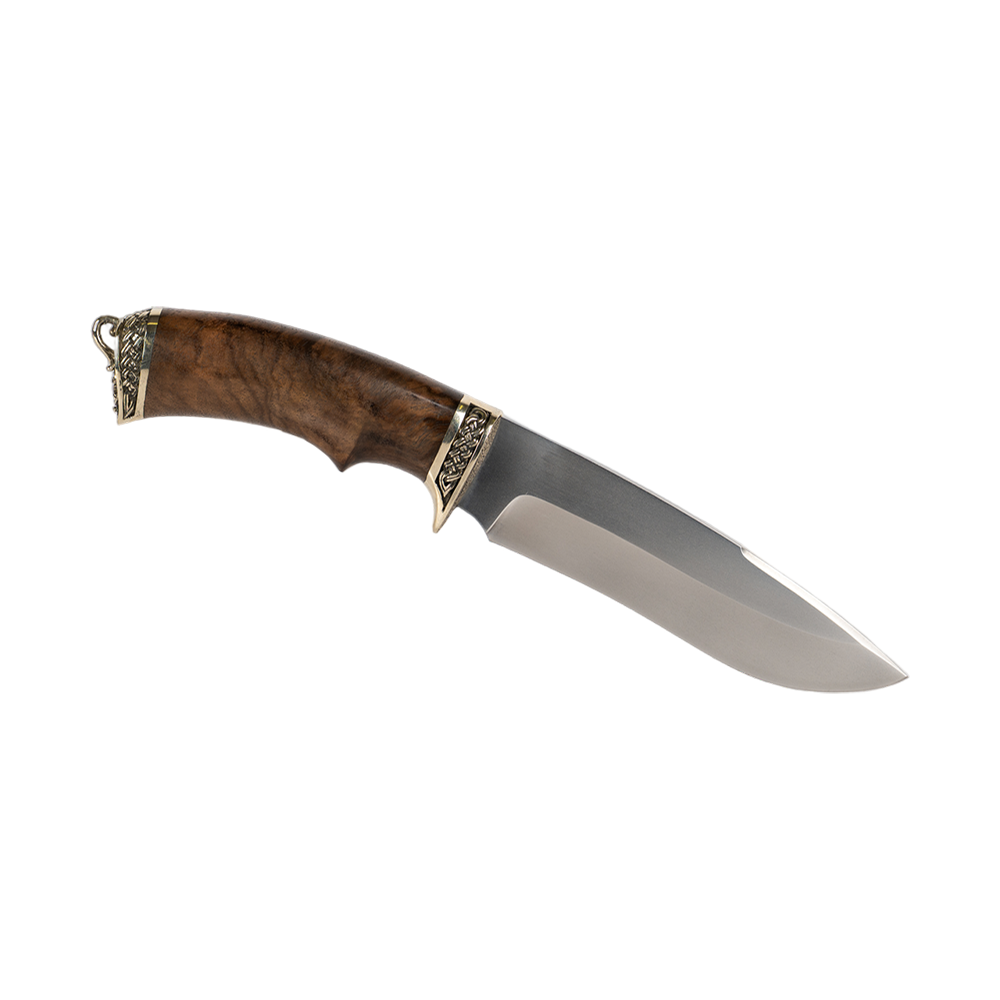 Нож МС Скиф, клинок D2, рукоять орех (кап), литье. Фото №1