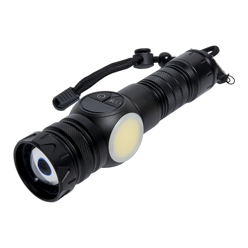 Фонарь ручной 6349 (диод PM30-TG+COB, цифр.инд.заряда, акк.26650, разъем Type-C, Power bank, магнит). Фото №3