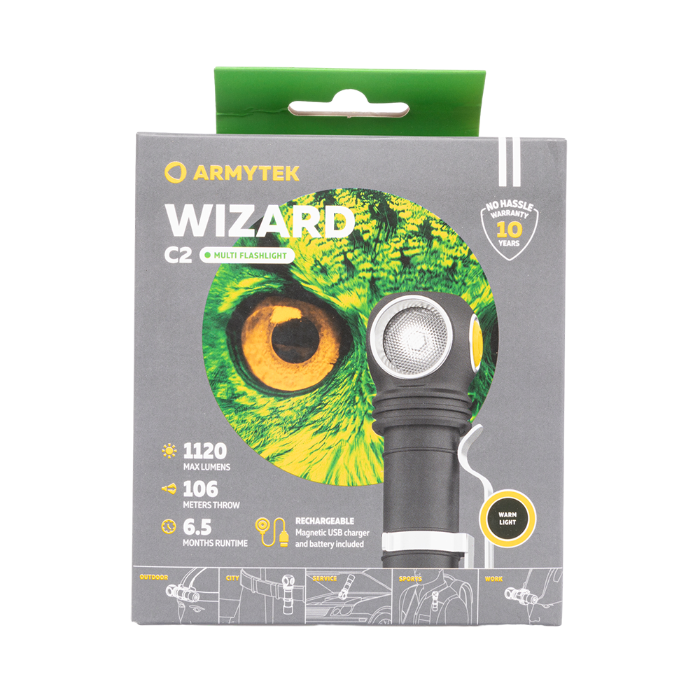 Фонарь Armytek Wizard C2 Magnet USB Телый. Фото №1 Фонарь Armytek Wizard C2 Magnet USB Телый. Фото №1