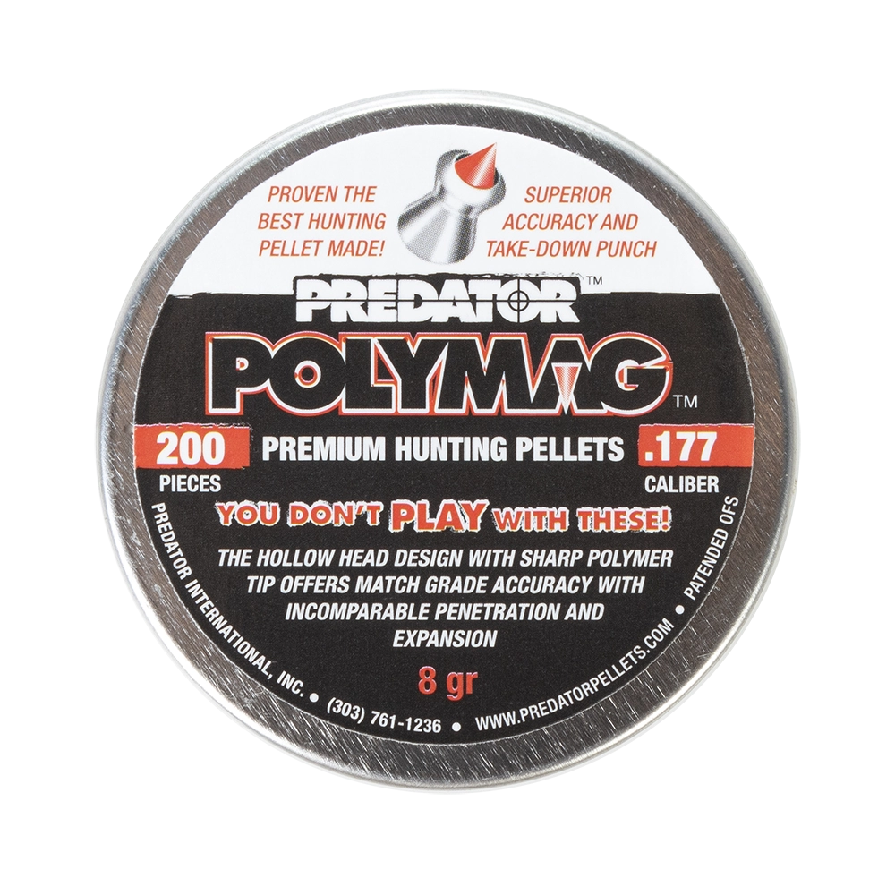 Пуля пневматическая "JSB Diabolo Predator Polymag", калибр 4,5мм (177 калибр), 8gr (200 шт). Фото №5 Пуля пневматическая "JSB Diabolo Predator Polymag", калибр 4,5мм (177 калибр), 8gr (200 шт). Фото №5