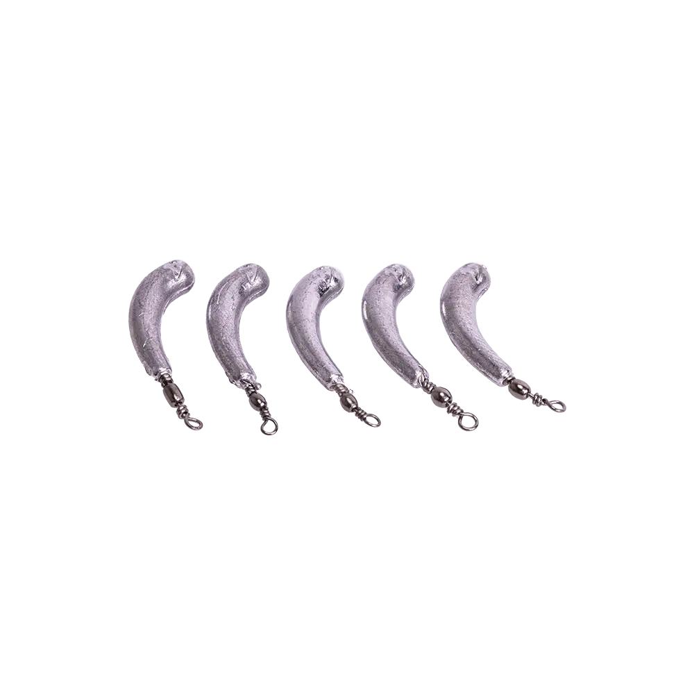 Грузило Банан с вертлюгом для отводного поводка 4гр TritOn (уп. 5шт). Фото №2 Грузило Банан с вертлюгом для отводного поводка 4гр TritOn (уп. 5шт). Фото №2