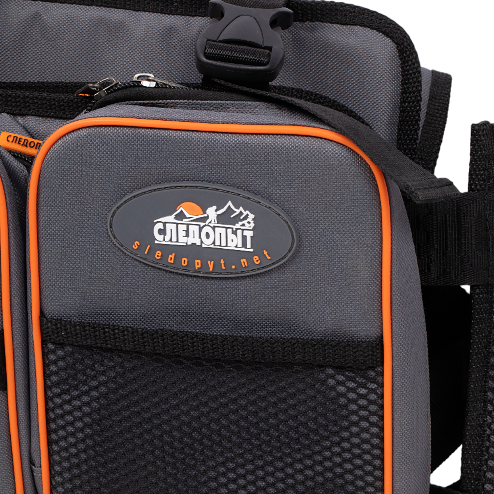 Сумка-рюкзак "СЛЕДОПЫТ" для зимнего ящика универсальная, 4 кармана, цвет серый. Фото №15