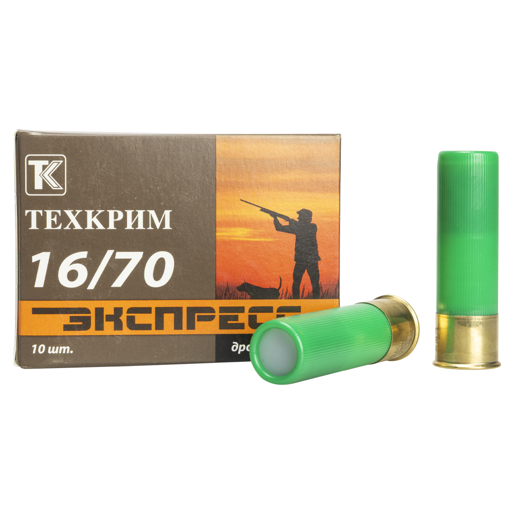 Патрон Техкрим 16/70 Экспресс картечь 6,5 (в коробке 10 шт.). Фото №1