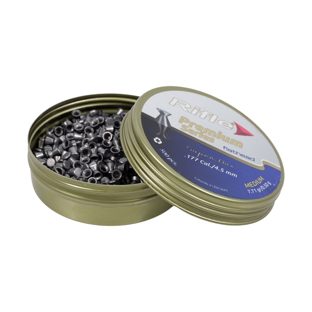 Пуля пневматическая RIFLE Premium Series Flathead medium 4,5 мм. 0,50 гр. (500 шт. в банке). Фото №2 Пуля пневматическая RIFLE Premium Series Flathead medium 4,5 мм. 0,50 гр. (500 шт. в банке). Фото №2