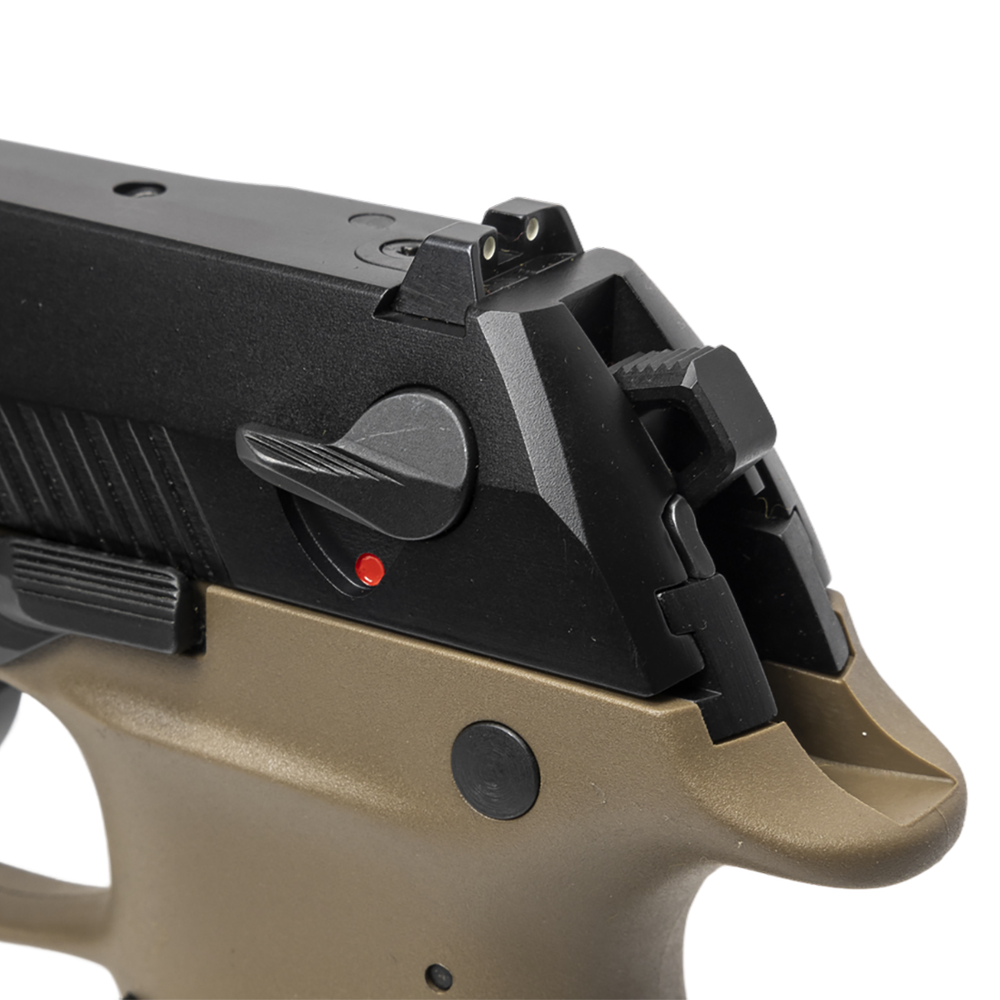 Пистолет АТА9 калибр 9*19 мм, FDE, черный затвор, серая рамка. Фото №6