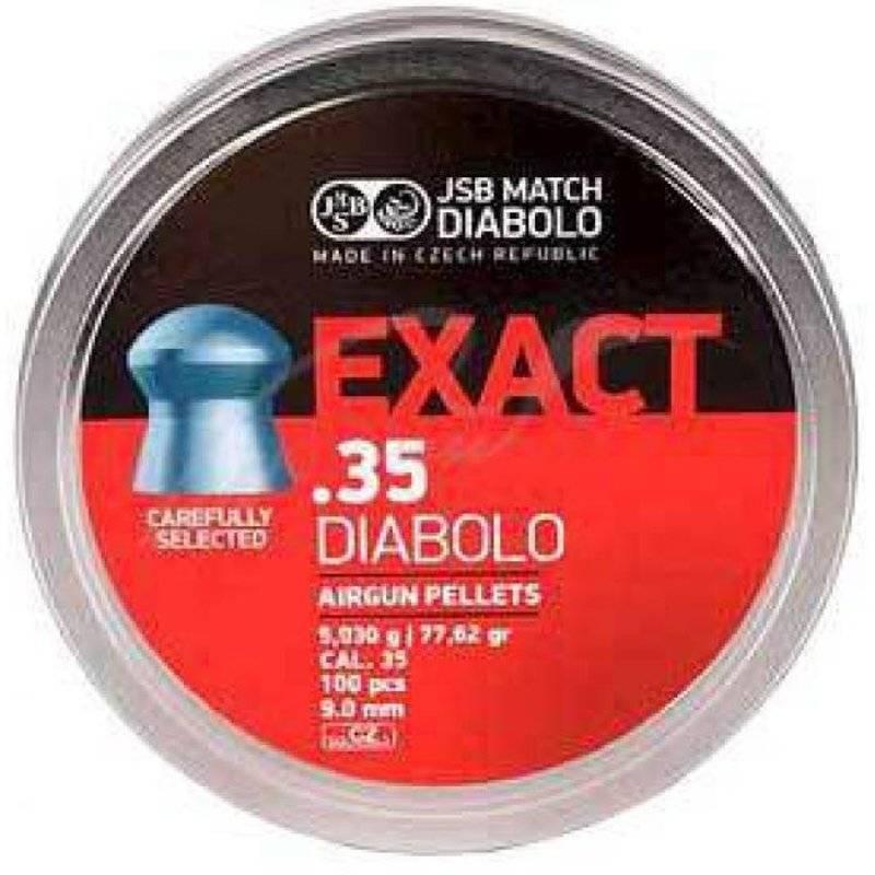 Пуля пневматическая "JSB Diabolo Exact", калибр 9,0мм, 5,03гр., 77,62gr (100 шт) (в кор 30 шт). Фото №1
