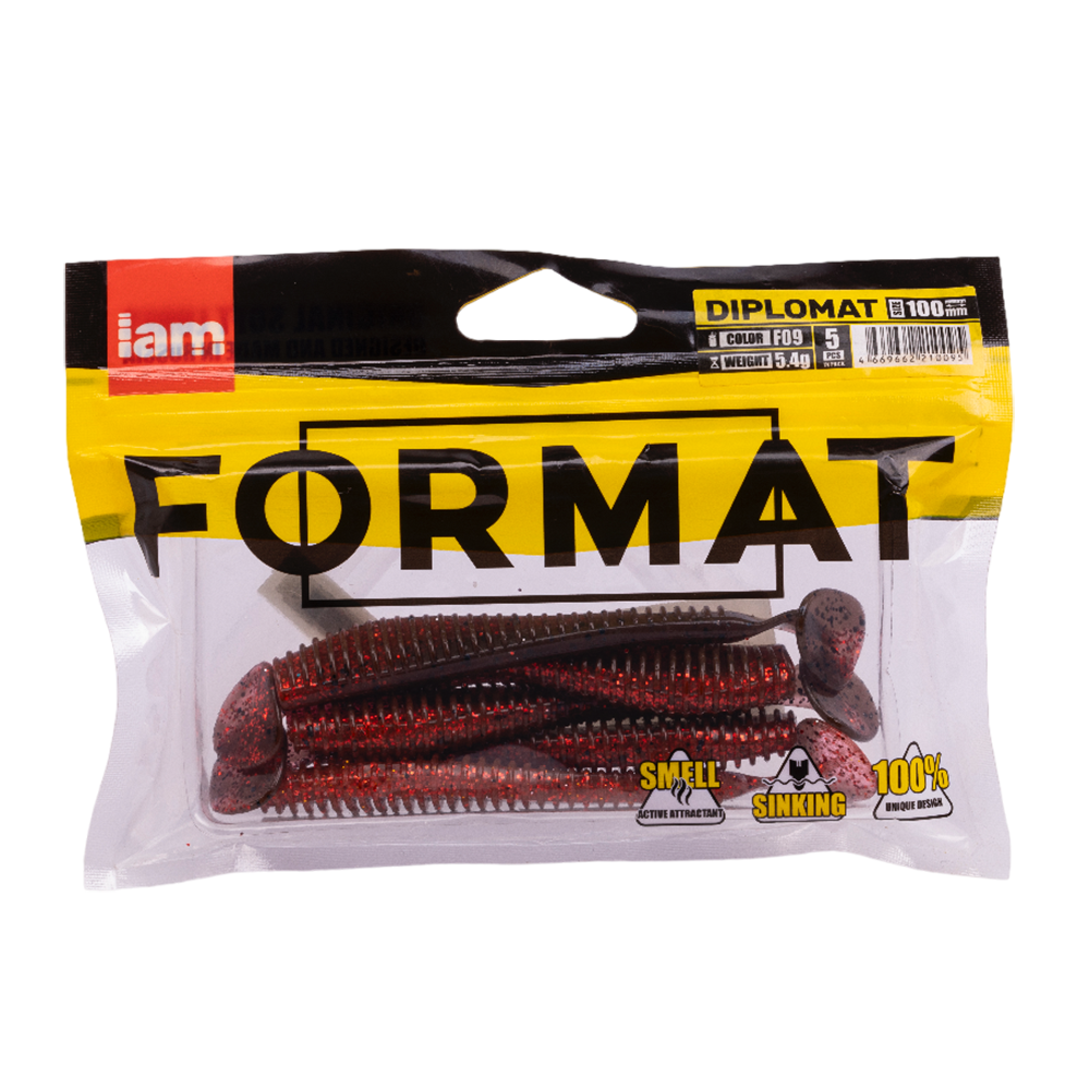 Силиконовая приманка FORMAT DIPLOMAT 100mm, цвет F09, (5шт). Фото №5