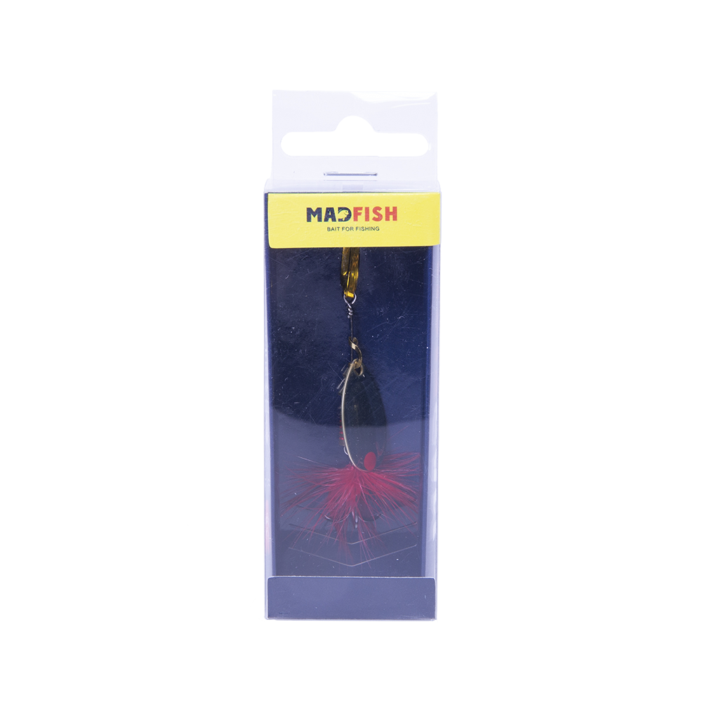 Блесна вращающаяся MADFISH Aglia №2, 4,5гр, цвет (Gold-red-dot). Фото №1