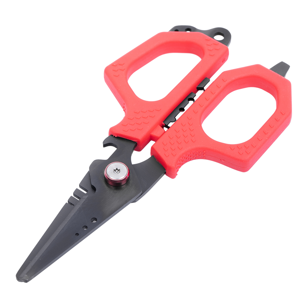 Ножницы рыболовные Kranch длина 16,2см, вес 97гр, цвет (красный). Фото №2