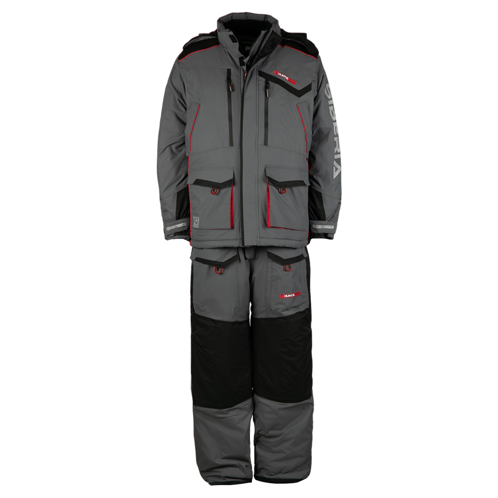 Костюм Huntsman Siberia цвет Серый/Черный ткань Breathable р. 56-58/170-176. Фото №1
