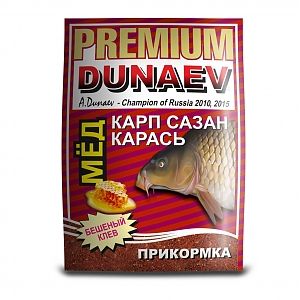 Прикормка "DUNAEV-PREMIUM" 1кг Карп-Сазан Мед красная. Фото №1