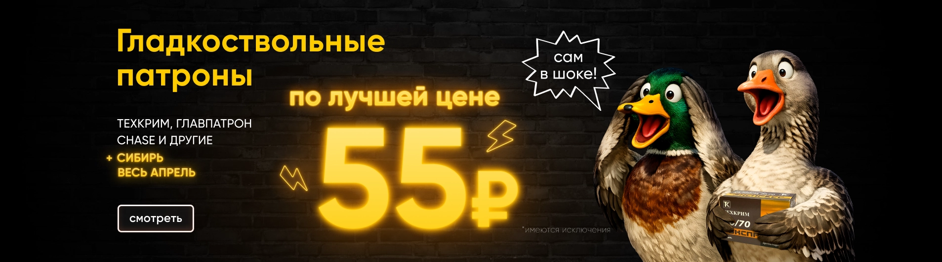 Гладкоствольные патроны по лучшей цене