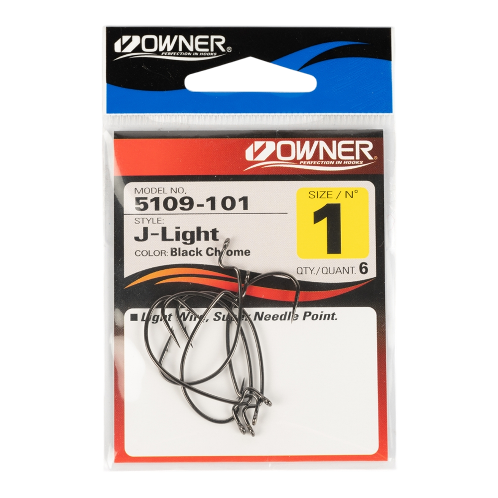 Крючок OWNER 5109 J - Light Worm Hook BC №1 6шт. Фото №1