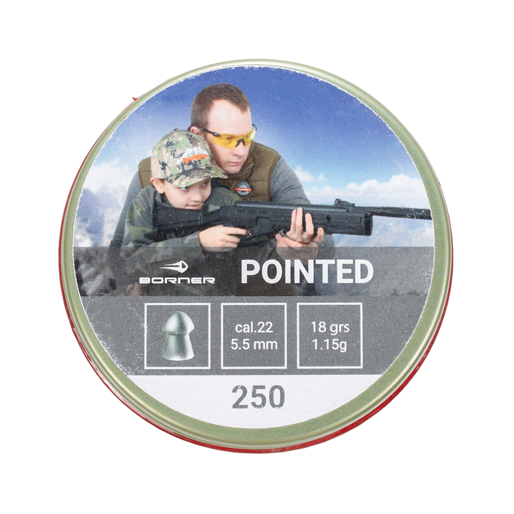 Пуля пневматическая Borner "Pointed", 5,5 (250 шт.) 1,15 гр. (30 шт в коробке). Фото №1 Пуля пневматическая Borner "Pointed", 5,5 (250 шт.) 1,15 гр. (30 шт в коробке). Фото №1