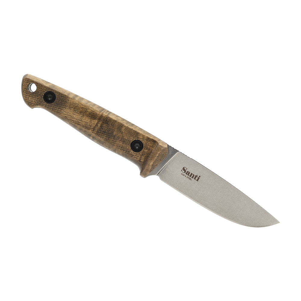 Нож Kizlyar Supreme Santi, AUS-8 StoneWash, дерево, кожа. Фото №2