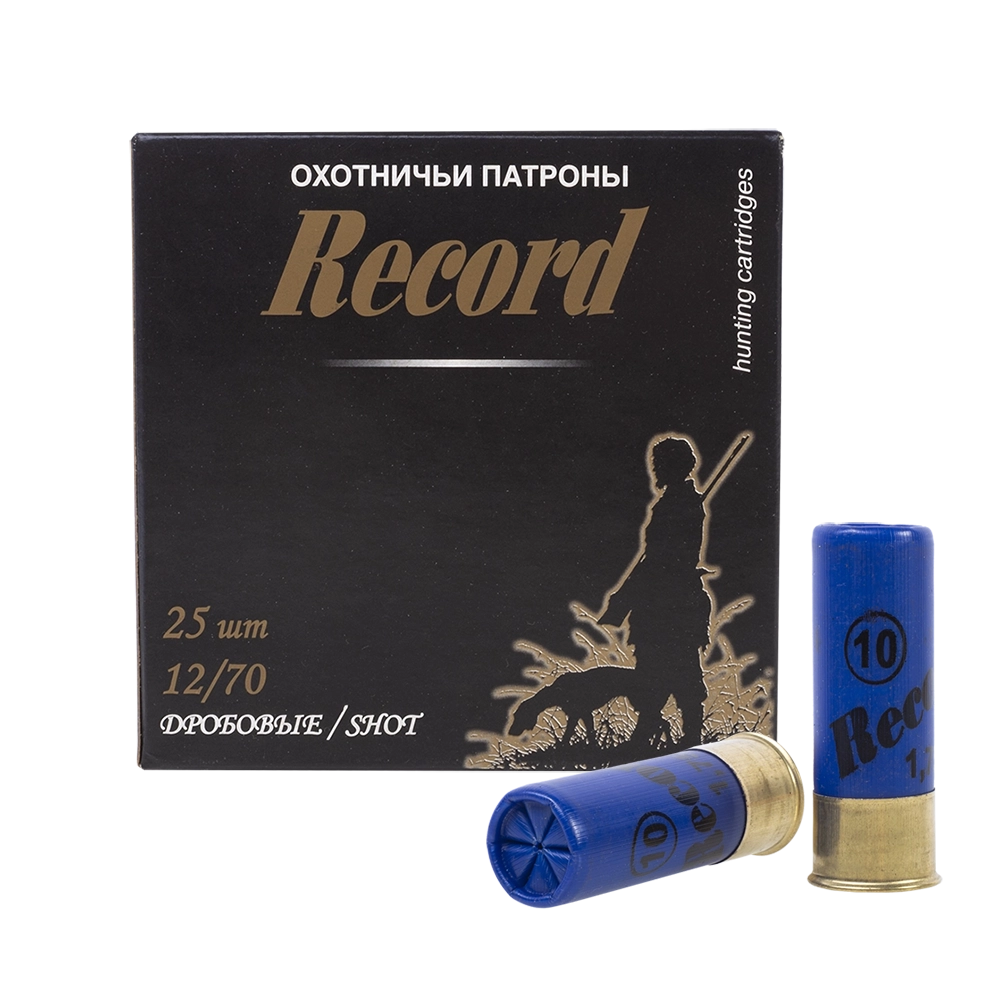 Патрон Рекорд 12/70 №10 (в пачке 25 шт.) (в коробке 250 шт.). Фото №1 Патрон Рекорд 12/70 №10 (в пачке 25 шт.) (в коробке 250 шт.). Фото №1