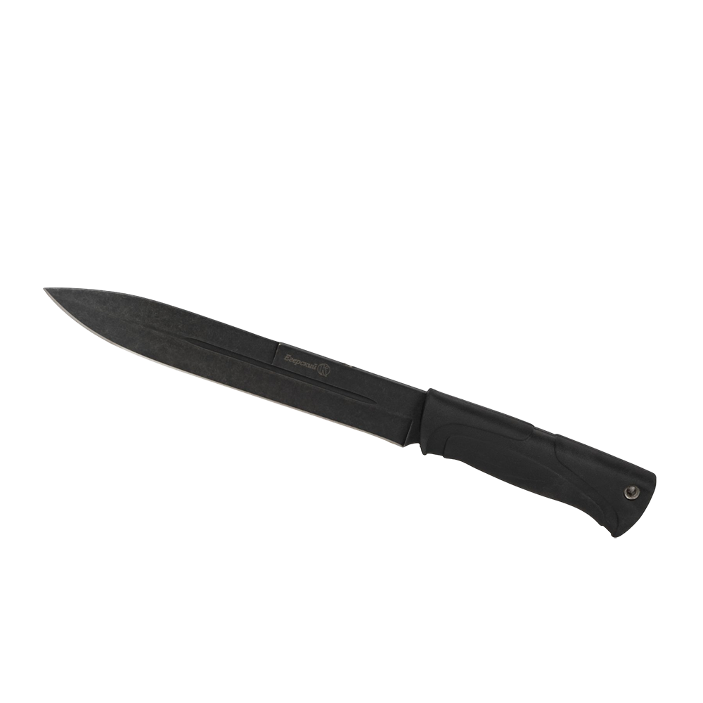 Нож Егерский черный, эласт, без гард., кожа. Фото №2