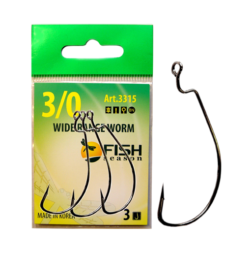 0745  Крючок офсетный  GTR WIDE RANGE WORM №1 черный никель (уп.- 10х5шт.). Фото №2