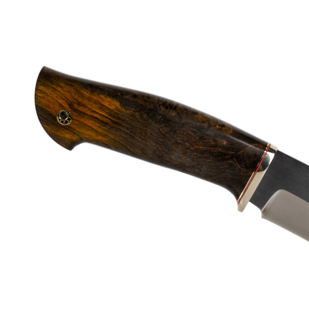 Нож МС "Скиф",сталь PGK, мельхиор, рукоять стабилизированная карельская береза. Фото №2 Нож МС "Скиф",сталь PGK, мельхиор, рукоять стабилизированная карельская береза. Фото №2