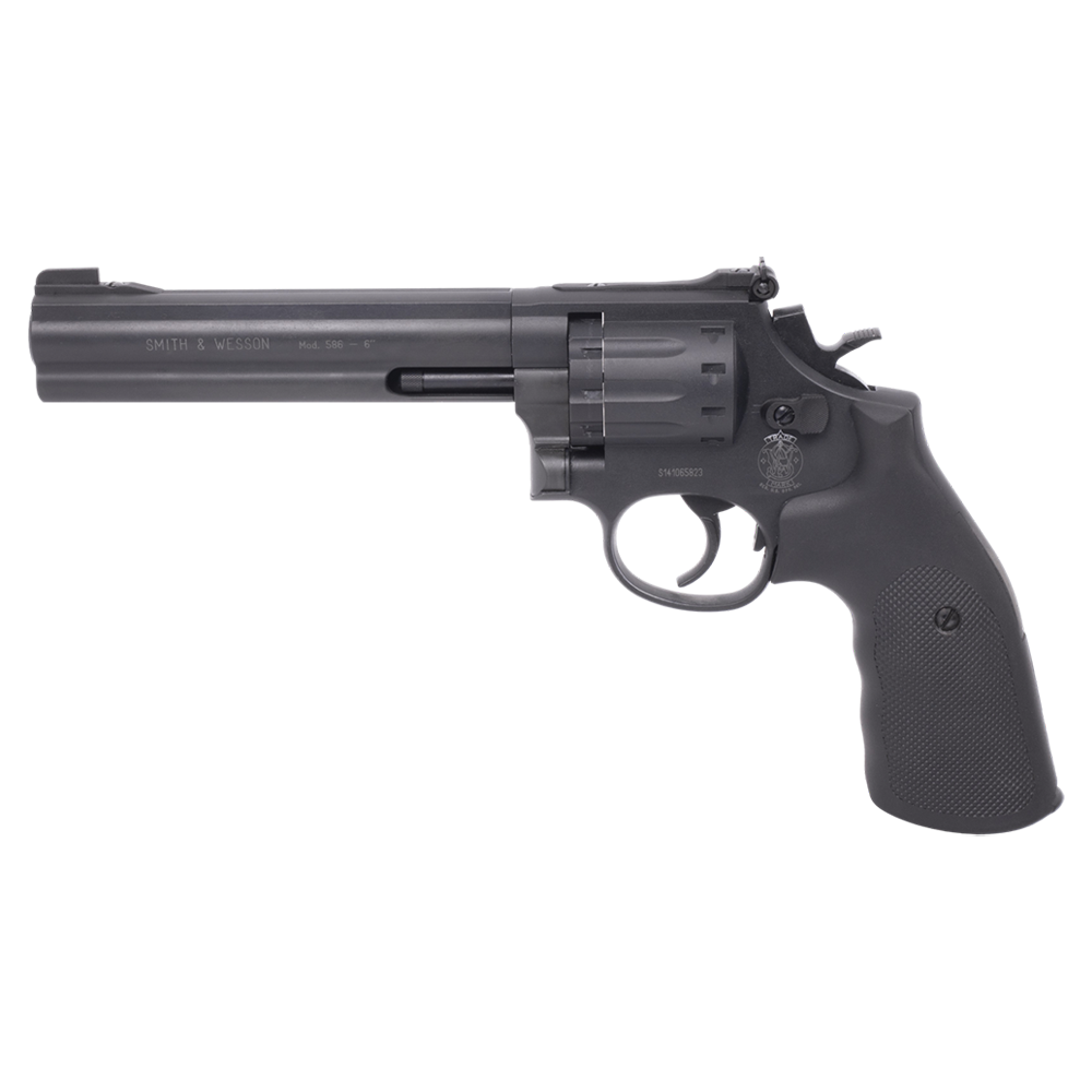 Пистолет пневматический S&W 586-6" (чёрный с чёрными резиновыми накладками). Фото №4