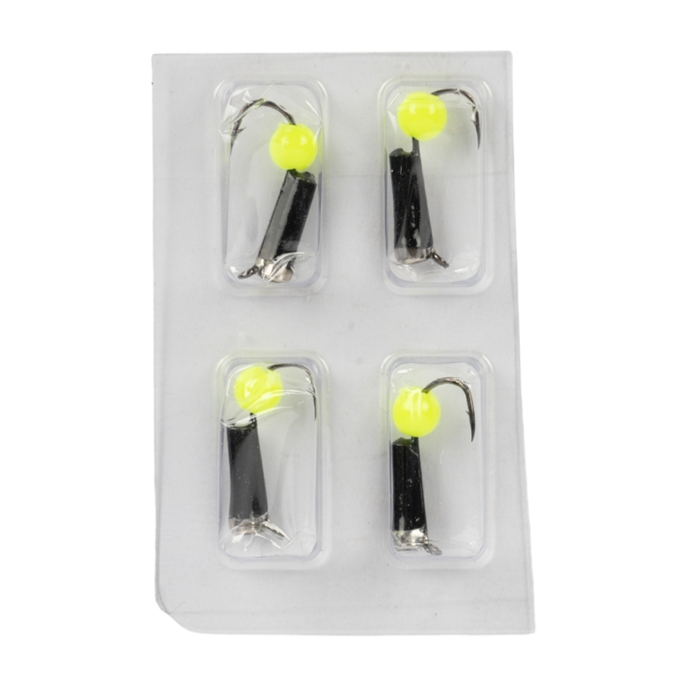 Мормышка вольфрамовая Зеленый мыс "Столбик с колпачком" 2,0мм, ядреный глаз Лимон (15шт. упак.). Фото №1