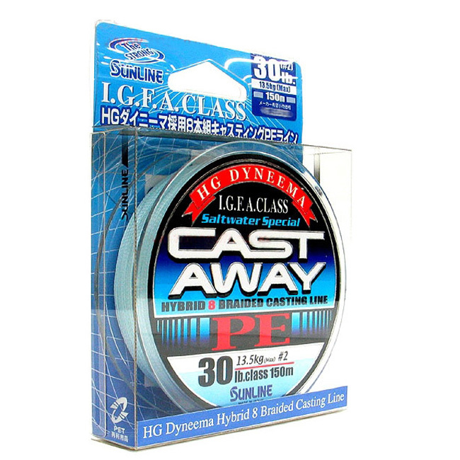 Шнур плетеный Sunline CAST AWAY PE 150m#0.8 12lb 5.6kg. Фото №2