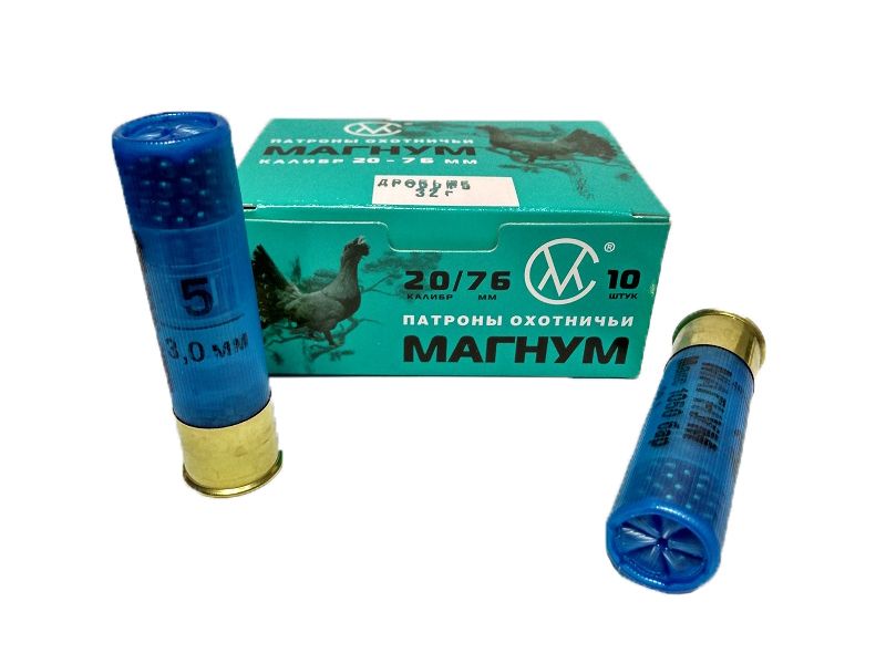 СКМ Патрон охотничий 20/76 № 5, 32 гр. Магнум (п. Импорт). Фото №2