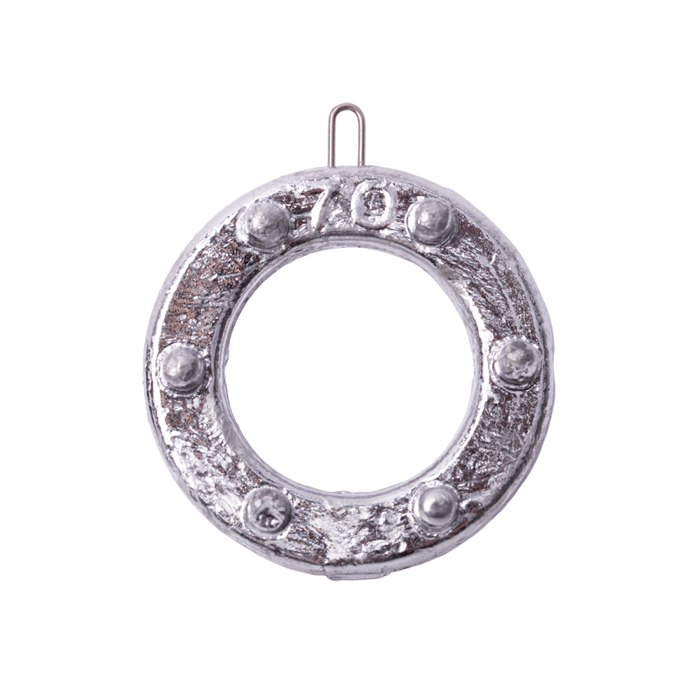 Груз "Кольцо с шипами и ушком" 70 гр.. Фото №1