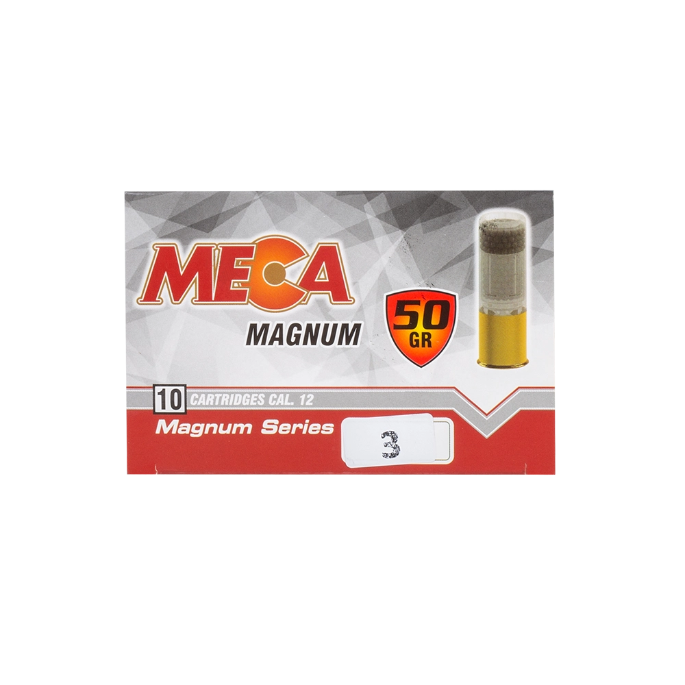 Патрон Meca 12/76 Magnum №3 50 гр. (в пачке 10 шт/короб 230). Фото №3