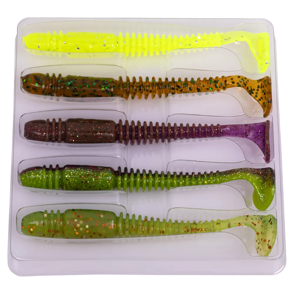 Виброхвост Lucky John Pro Series Tioga 3,9" 99мм, (5шт. упак.) цвет MIX1. Фото №1