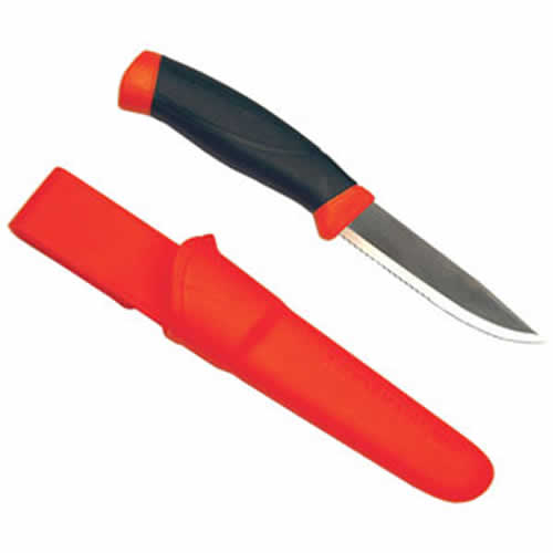 Нож Morakniv Companion F Orange, нержавеющая сталь, цвет черный с оранжевыми накладками. Фото №1