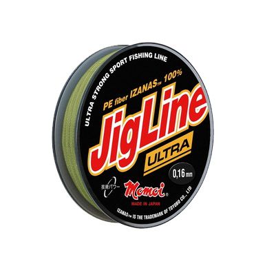 Плетеный шнур Momoi 4-х прядный JigLine Premium 0,16мм/100м, 13,0кг, хаки. Фото №1 Плетеный шнур Momoi 4-х прядный JigLine Premium 0,16мм/100м, 13,0кг, хаки. Фото №1