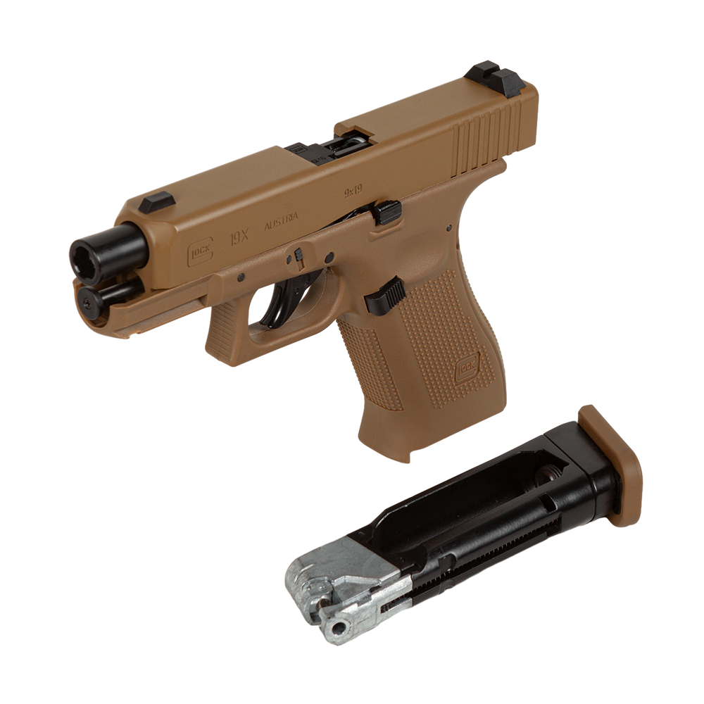 Пистолет пневматический Umarex Glock 19X калибр 4,5мм (метал, цвет песок, blowback, pellet). Фото №8 Пистолет пневматический Umarex Glock 19X калибр 4,5мм (метал, цвет песок, blowback, pellet). Фото №8