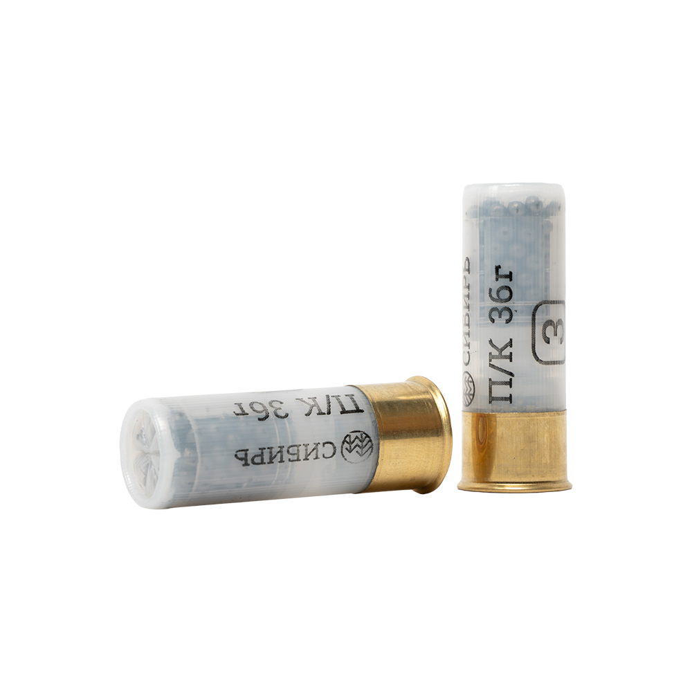 Патрон СИБИРЬ PREMIUM 12/70 охотничий дробовой 36г №3 ПОЛУМАГНУМ (CX-2000) (пачка 25 шт) (в кор.250шт). Фото №2