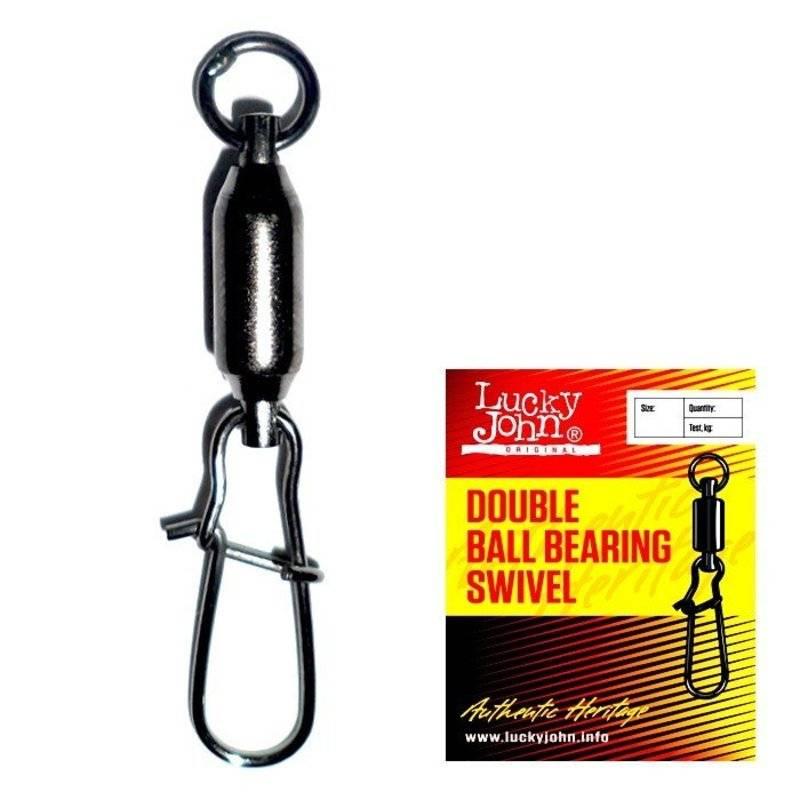 Вертлюги с застежкой и с подшипником Lucky John DOUBLE BALL BEARING SWIVEL 004 3шт. Фото №1