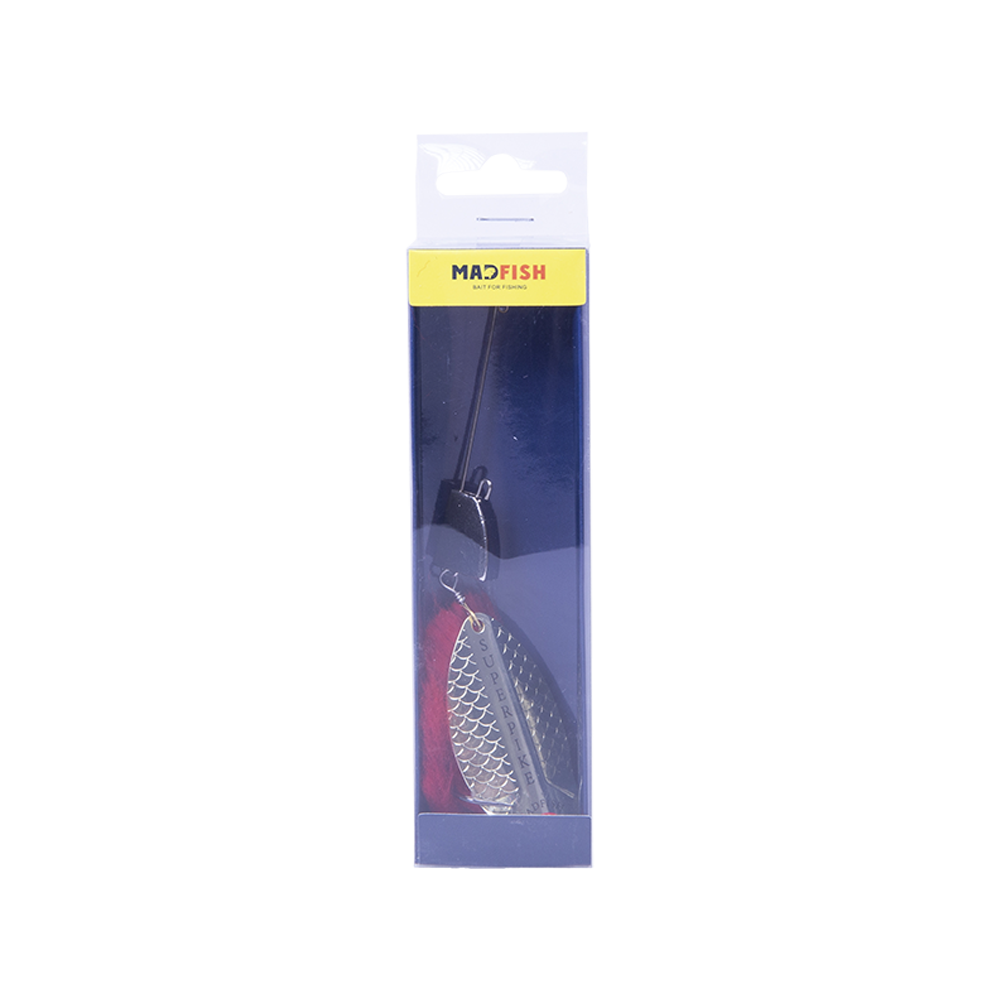 Блесна вращающаяся MADFISH Super Pike №4, 24гр, цвет (Gold-red-dot). Фото №1