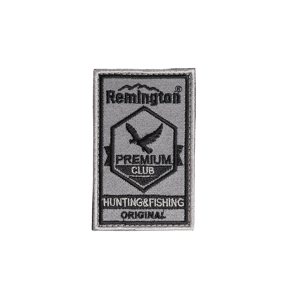 Шеврон REMINGTON HUNTING CLUB ORIGINAL (Gray/black, 8,5*5 cm,V). Фото №1