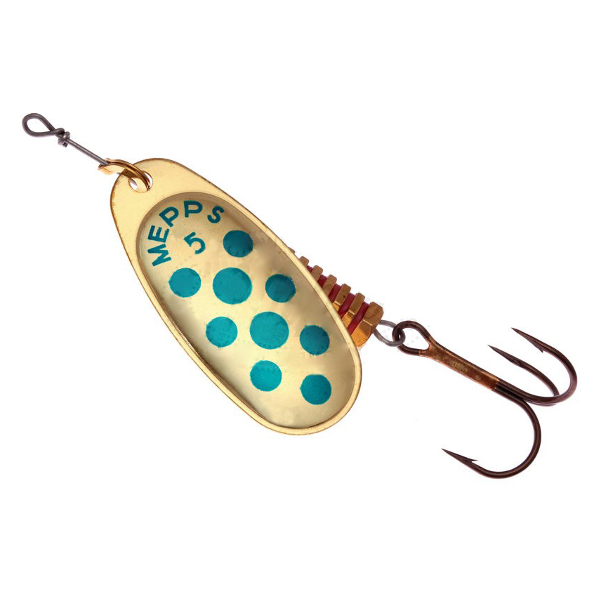 Блесна Mepps Comet PTS 5 gold/blue dots 11г. Фото №1