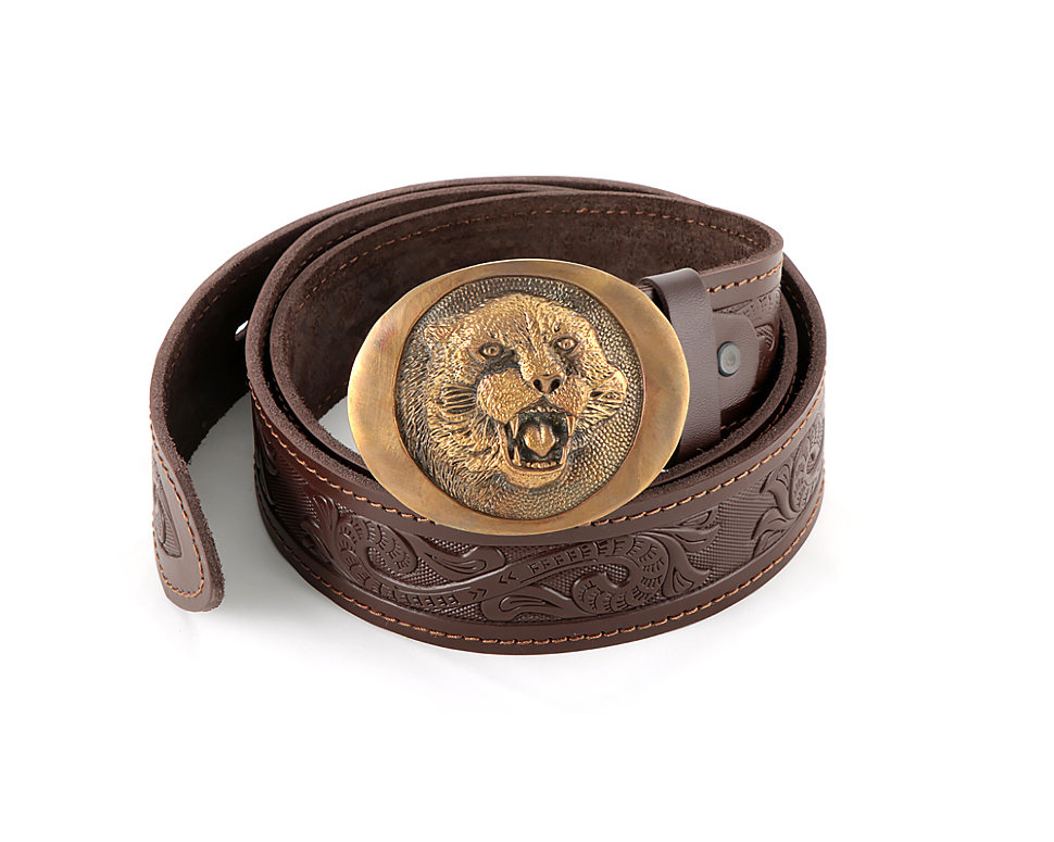 Ремень поясной №15 , пряжка "Тигр". Фото №2