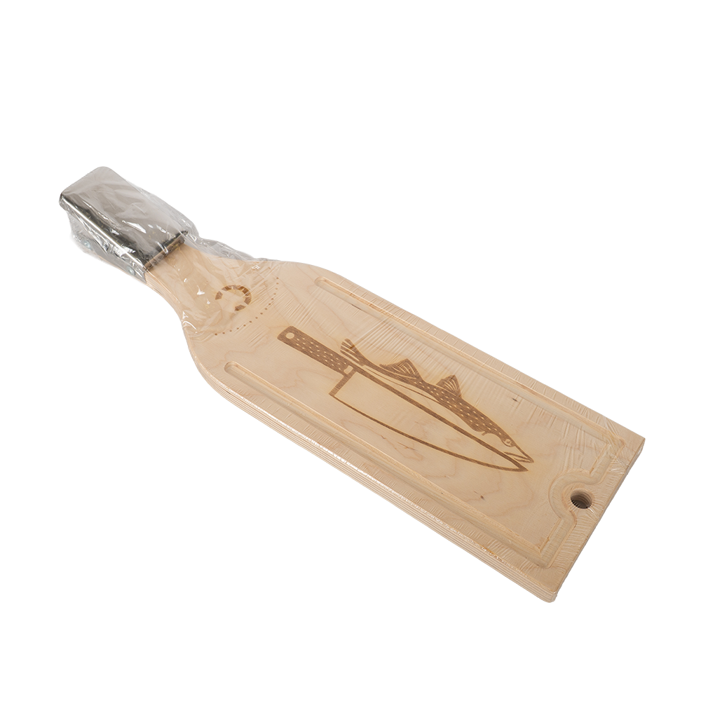 Доска разделочная с прищепкой для рыбы "СЛЕДОПЫТ", 500х150х60, с фаской /25/. Фото №4