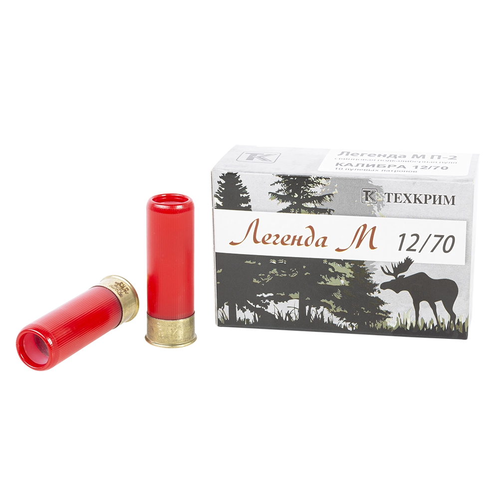 Патрон Техкрим 12/70 с пулей Легенда М П-2 (упак.10 шт) (короб 240 шт.). Фото №1