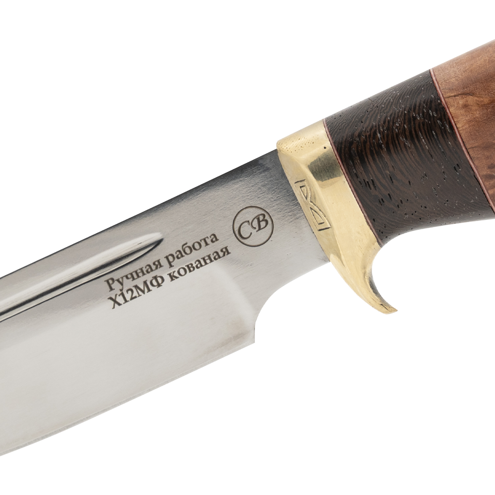 Нож "Секач малый", клинок Х12МФ, рукоять венге/кар. береза. Фото №2