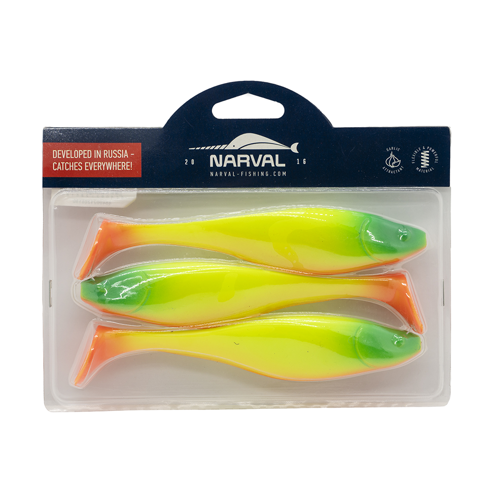 Приманка силиконовая Narval Commander Shad 160мм, (3шт. упак.) цвет (#026) Clown. Фото №2