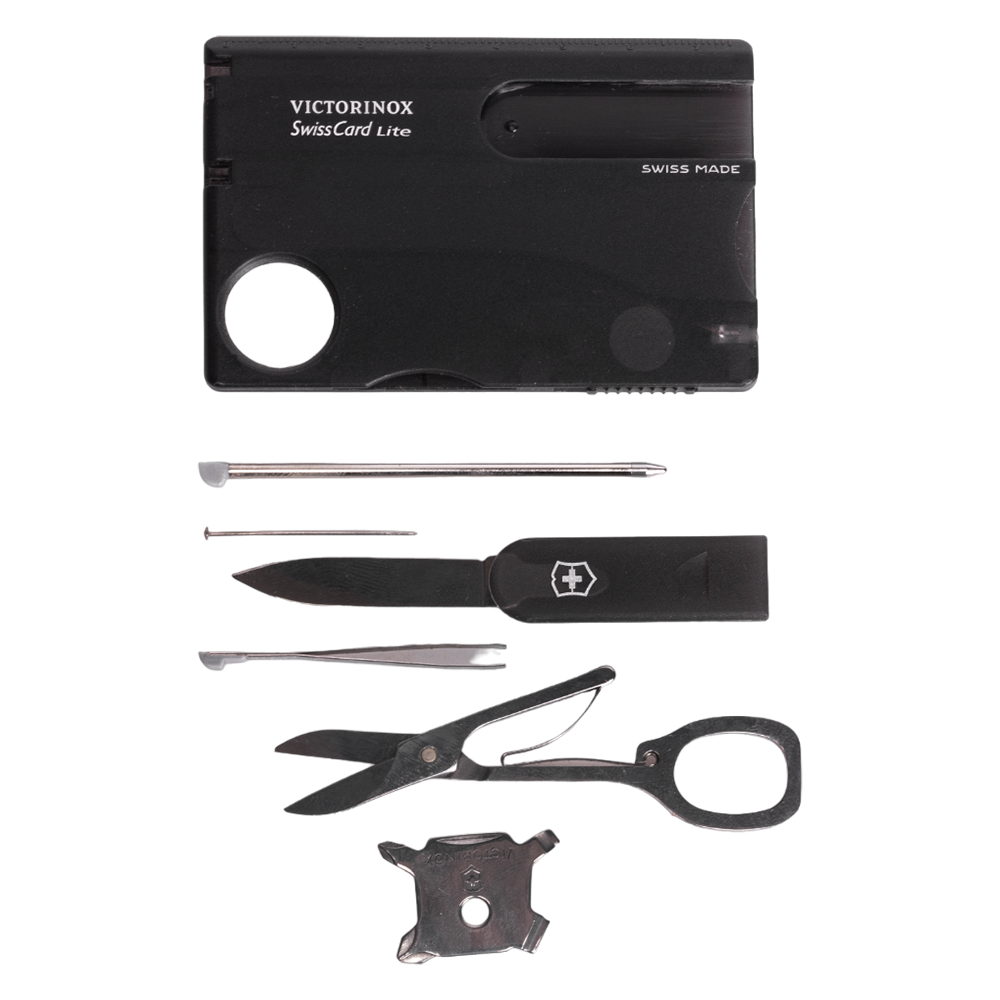 Нож Victorinox SwissCard Lite / полупрозрачный черный (шт). Фото №2