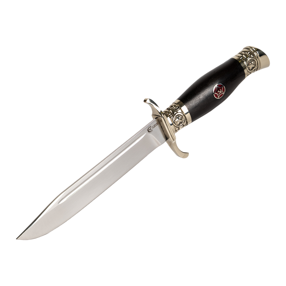 Нож МС Разведчик, клинок кованый, ст. Х12МФ, рукоять граб, литье, звезда. Фото №6